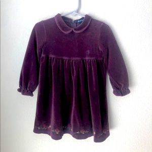 Polo Ralph Lauren Kids Velvet Burgundy Dress 2T